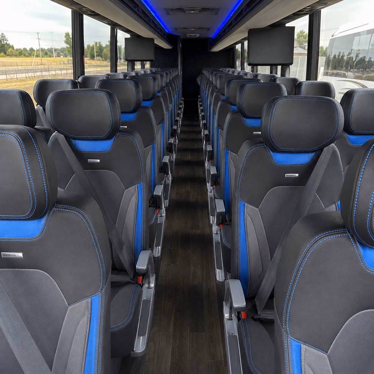 56 passenger charter bus interior