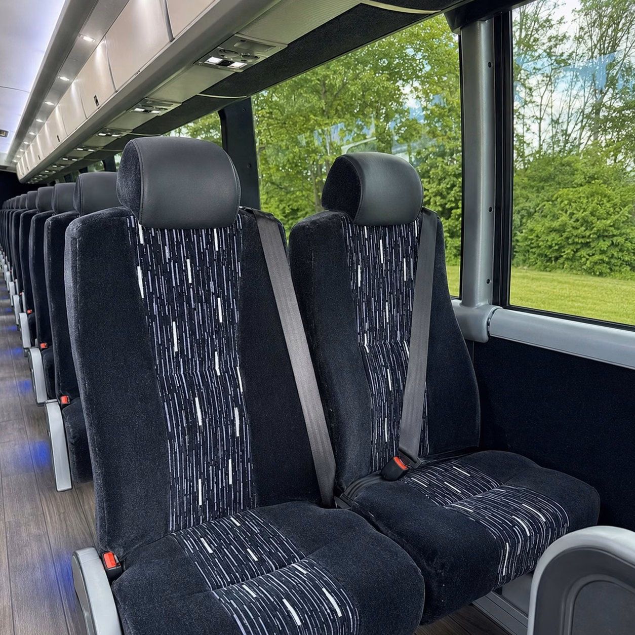 roswell charter bus rental interior